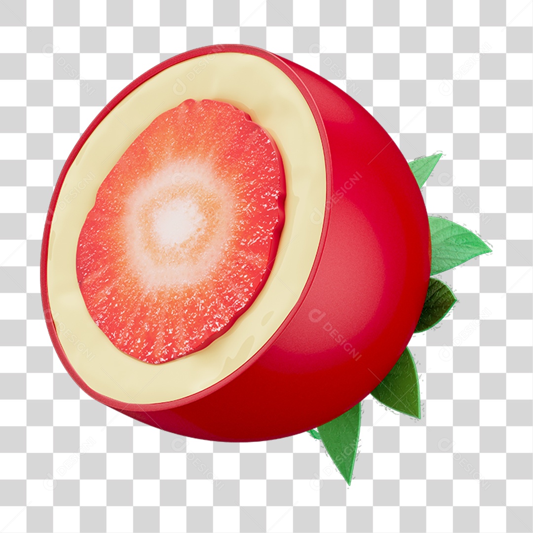 Elemento 3D Doce de Morango PNG Transparente