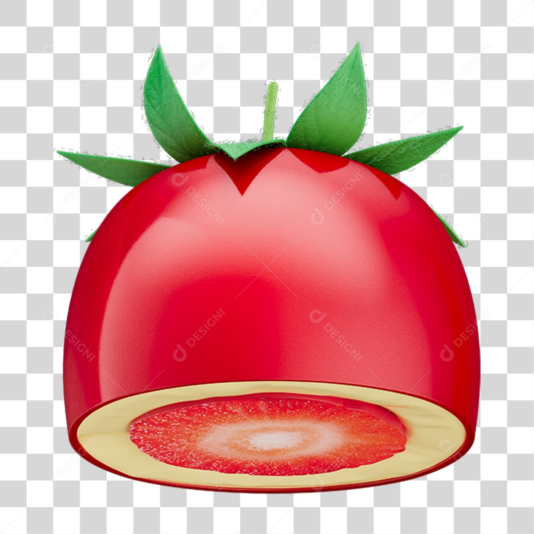 Elemento 3D Doce de Morango PNG Transparente