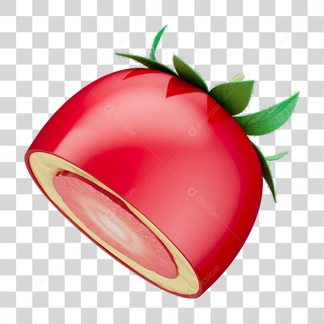 Elemento 3D Doce de Morango PNG Transparente