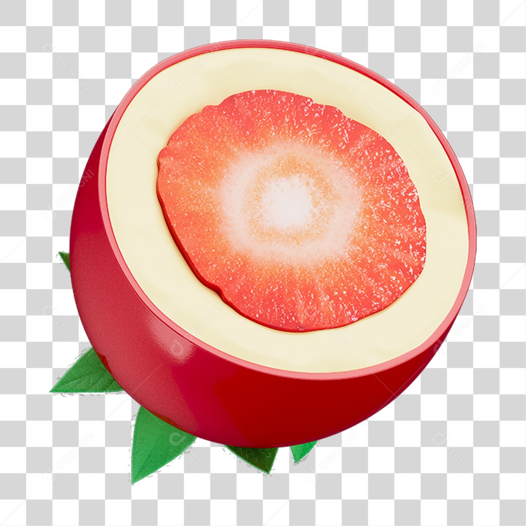 Elemento 3D Doce de Morango PNG Transparente