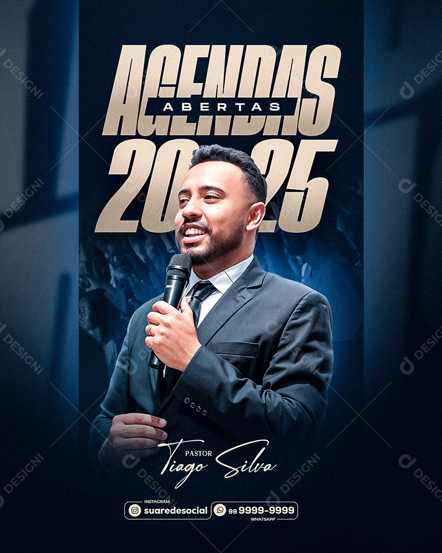 Feed Flyer Gospel Agendas Abertas 2025 Social Media PSD Editável