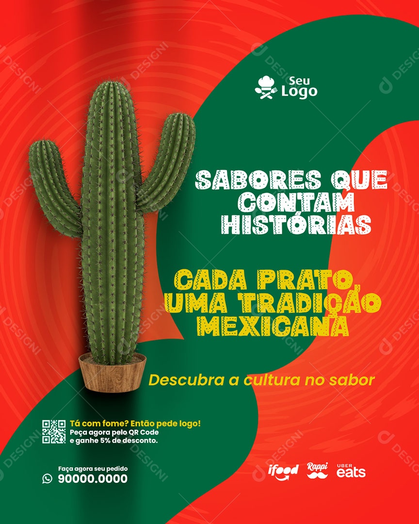 Sabores Que Contam Histórias Social Media PSD Editável