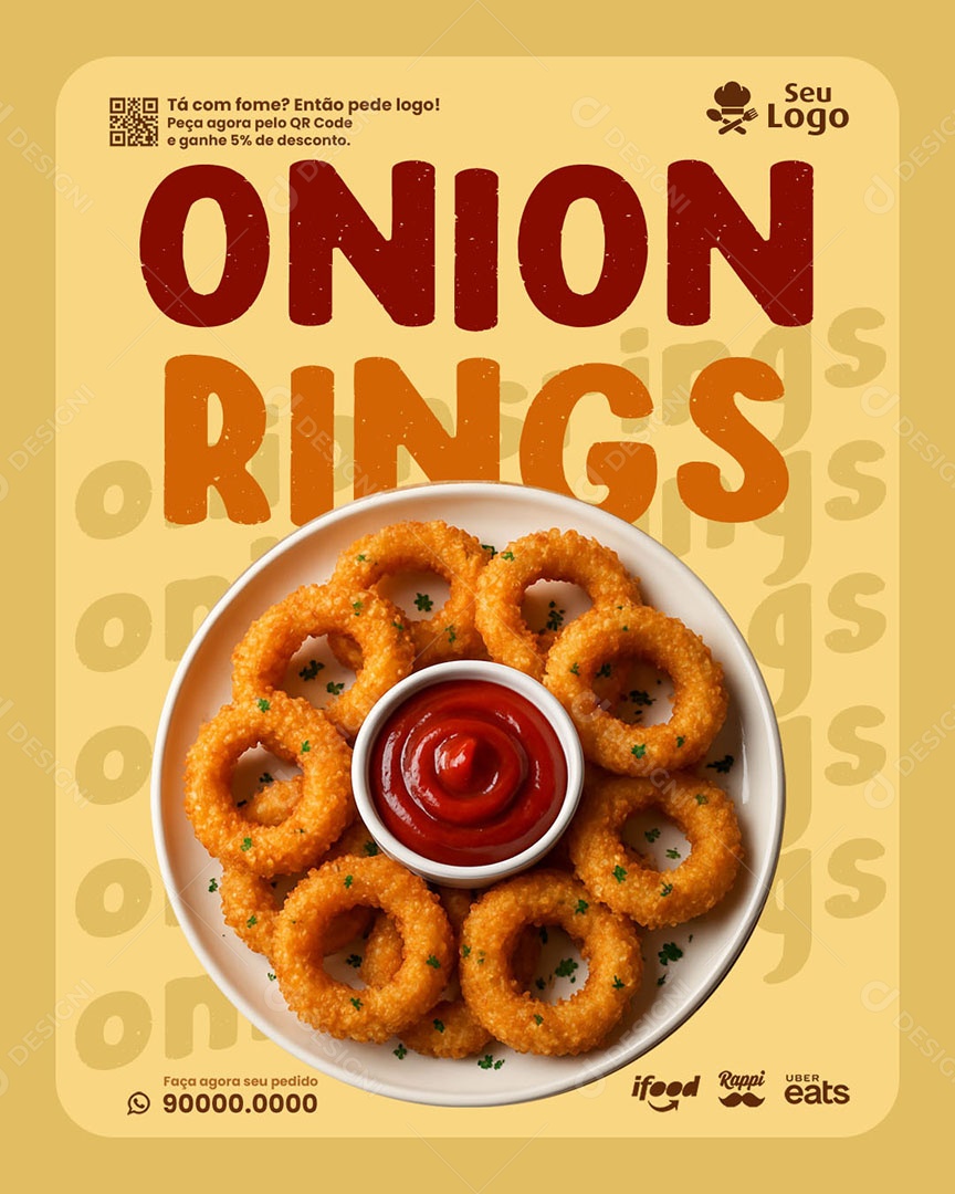 Lanchonete Onion Rings Social Media PSD Editável