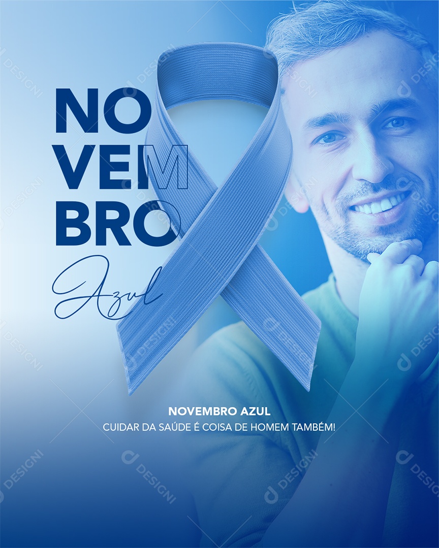 Novembro Azul Mês de Combate ao Câncer de Próstata Social Media PSD Editável
