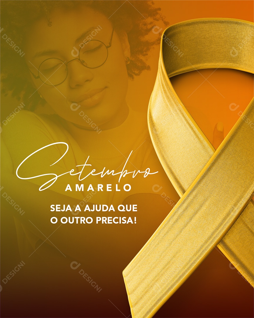 Setembro Amarelo Mês de Prevenção ao Suicídio Social Media PSD Editável