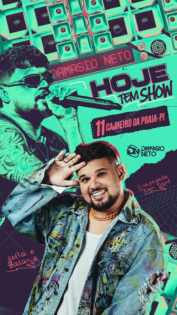 Feed Flyer Hoje Tem Show Damasio Neto Social Media PSD Editável