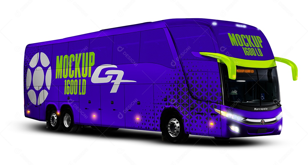Mockup de Ônibus 1600 G7 LD para Composição PSD