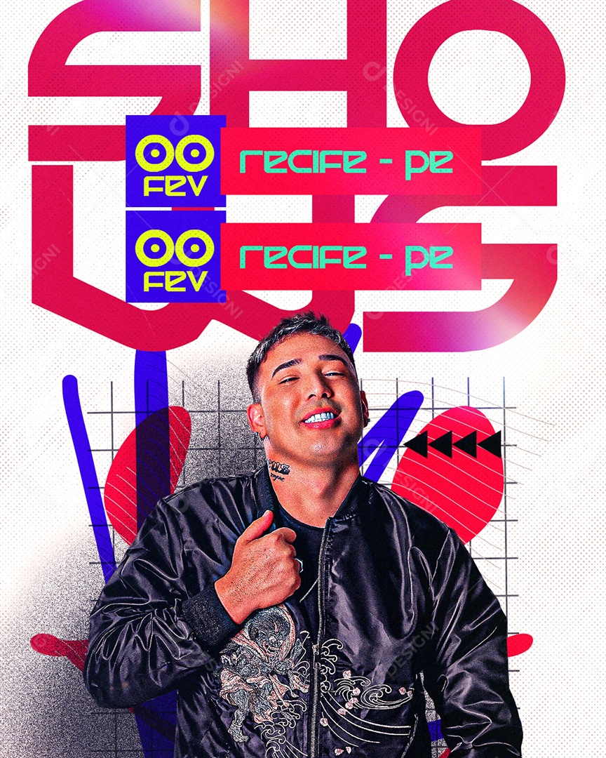Feed Flyer Agenda Shows Recife-PE Japãozin Social Media PSD Editável