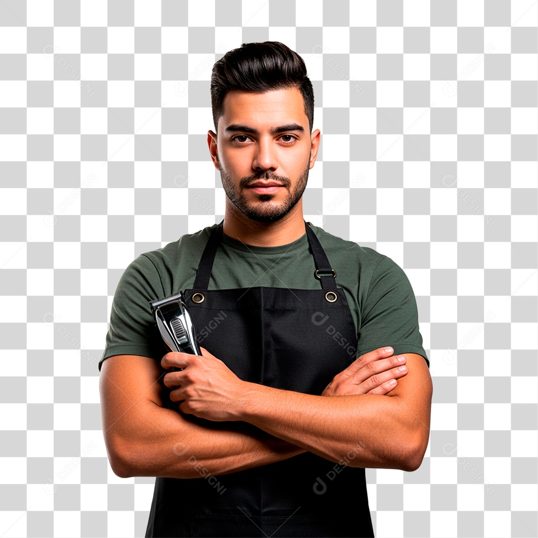 Homem Segurando Maquinha PNG Transparente