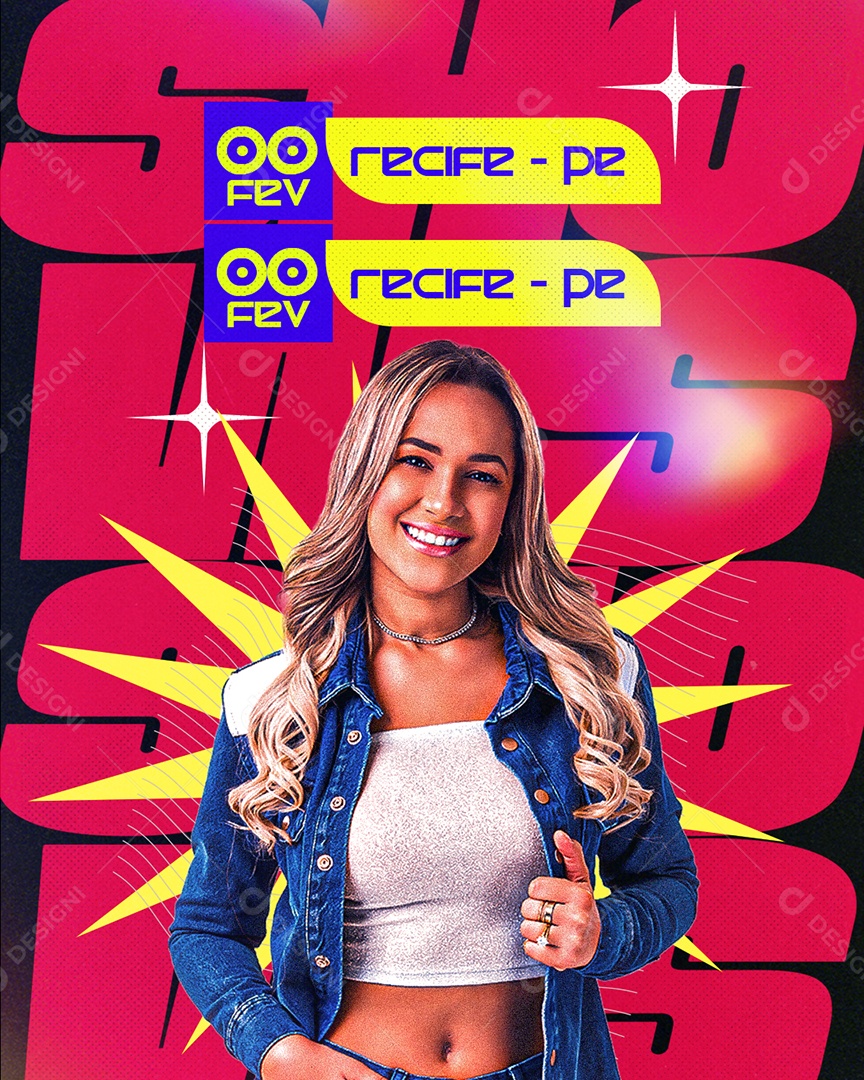 Feed Flyer Agenda Shows Recife-PE Social Media PSD Editável