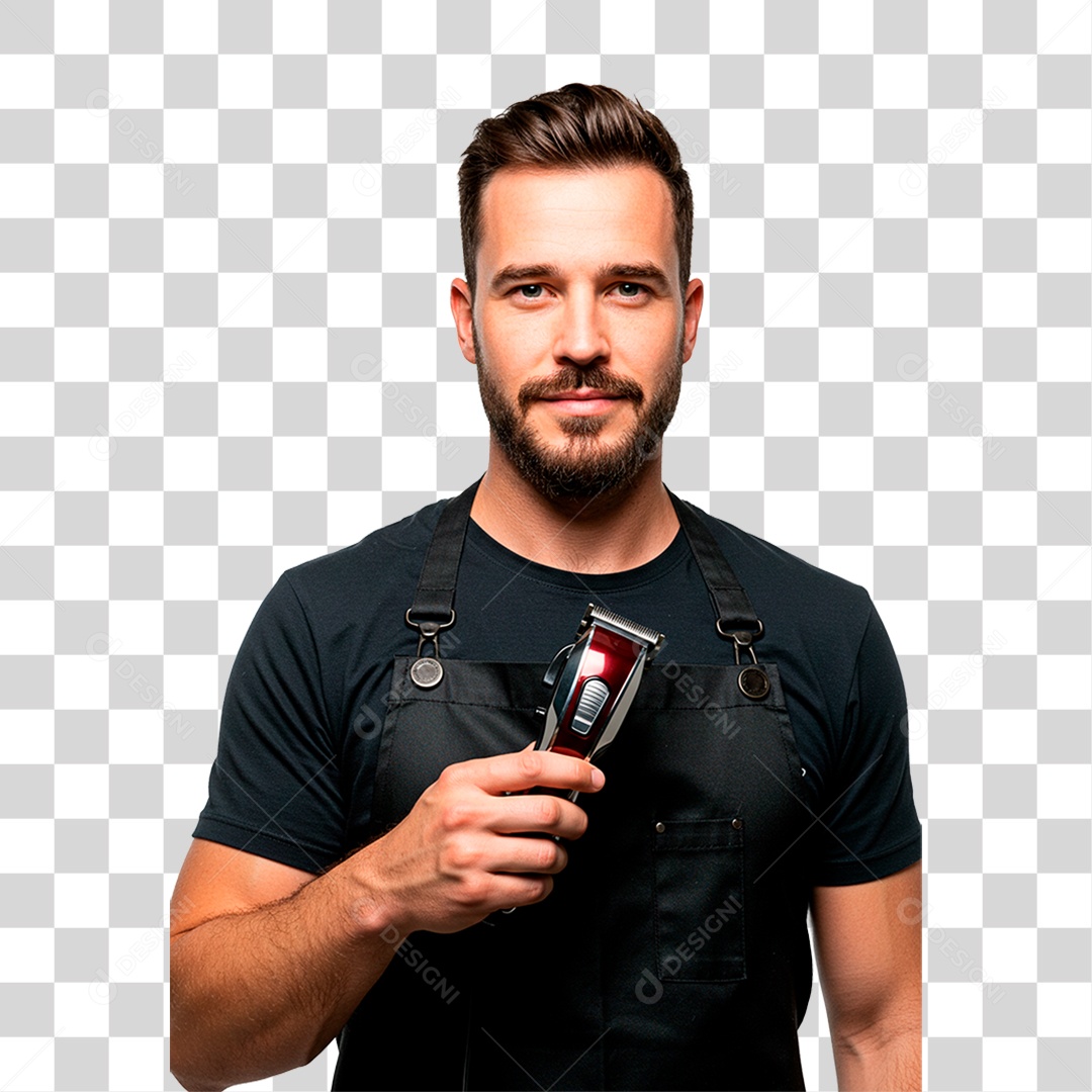 Homem Segurando Maquinha PNG Transparente