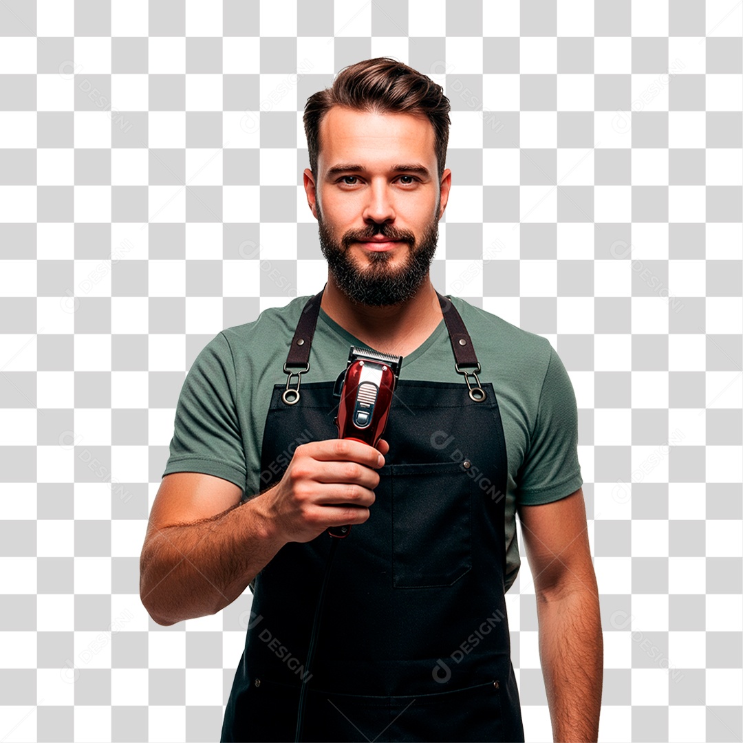 Homem Segurando Maquinha PNG Transparente