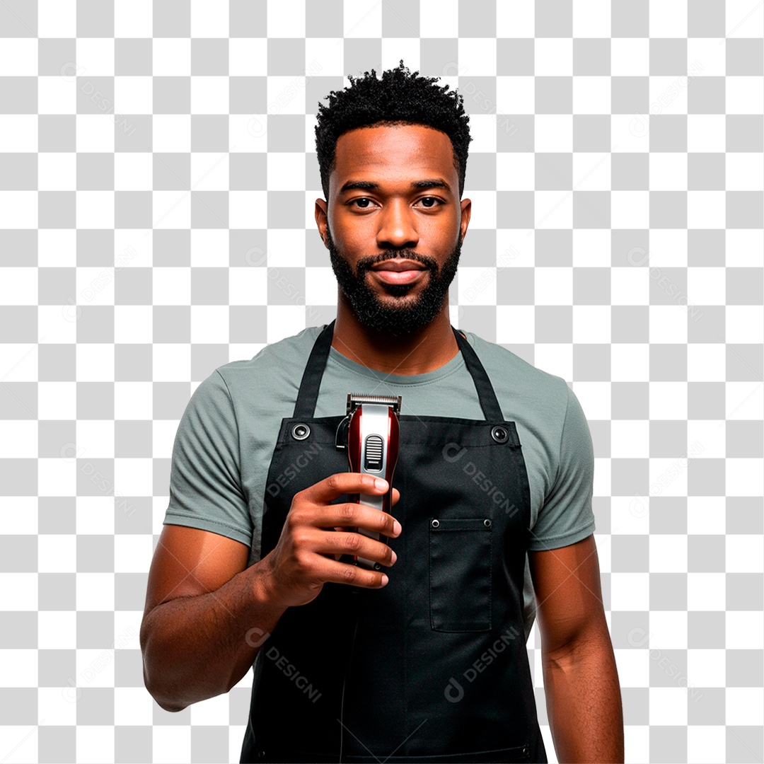 Homem Segurando Maquinha PNG Transparente