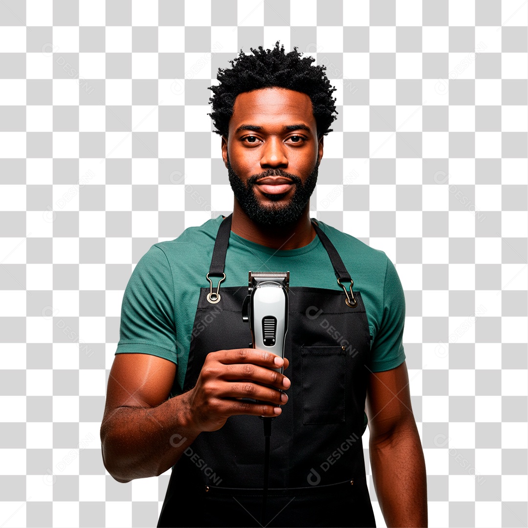 Homem Segurando Maquinha PNG Transparente