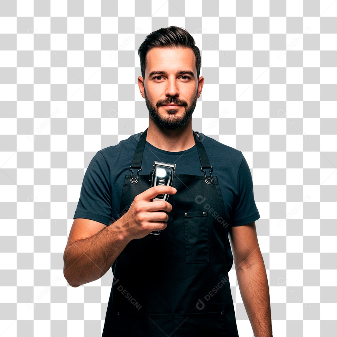 Homem Segurando Maquinha PNG Transparente