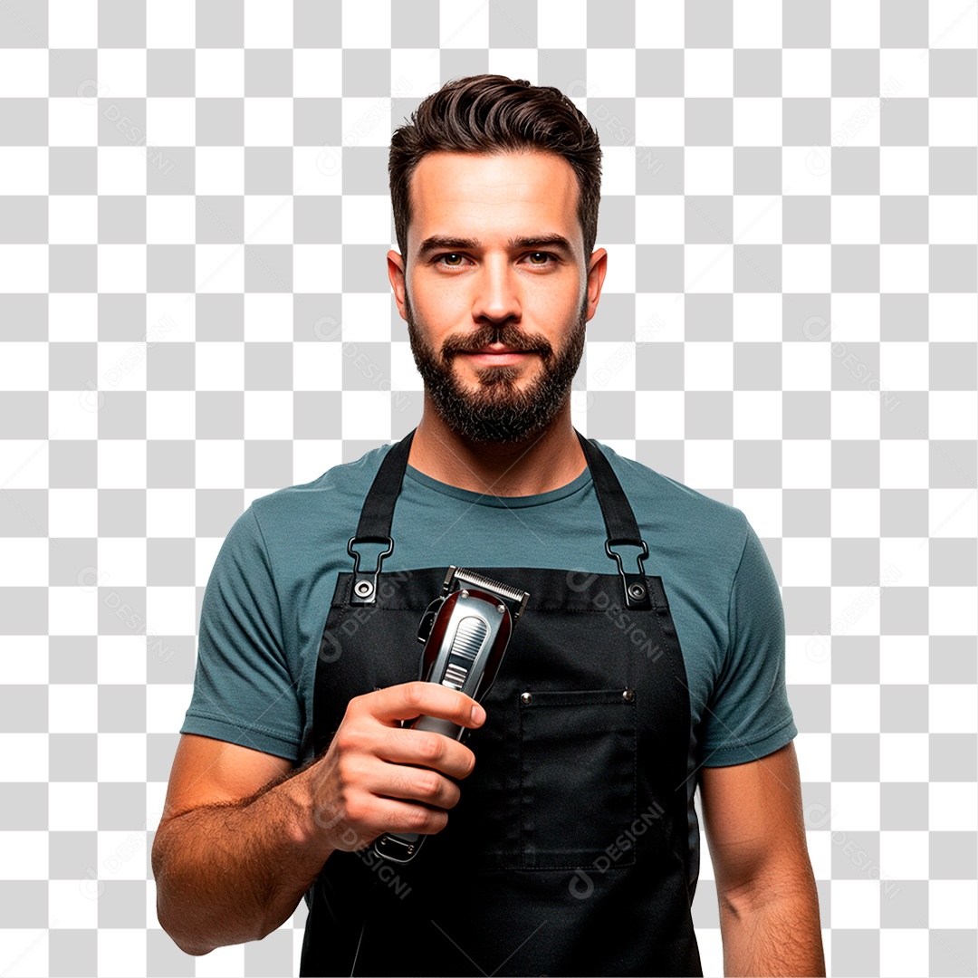 Homem Segurando Maquinha PNG Transparente