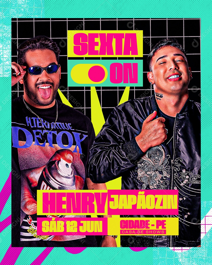 Feed Flyer Sexta On Confirmado Henry Freitas e Japãozin Social Media PSD Editável