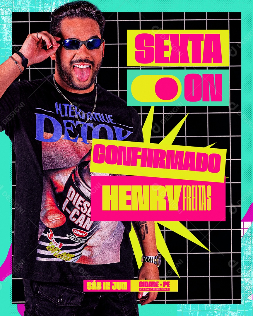 Feed Flyer Sexta On Confirmado Henry Freitas Social Media PSD Editável