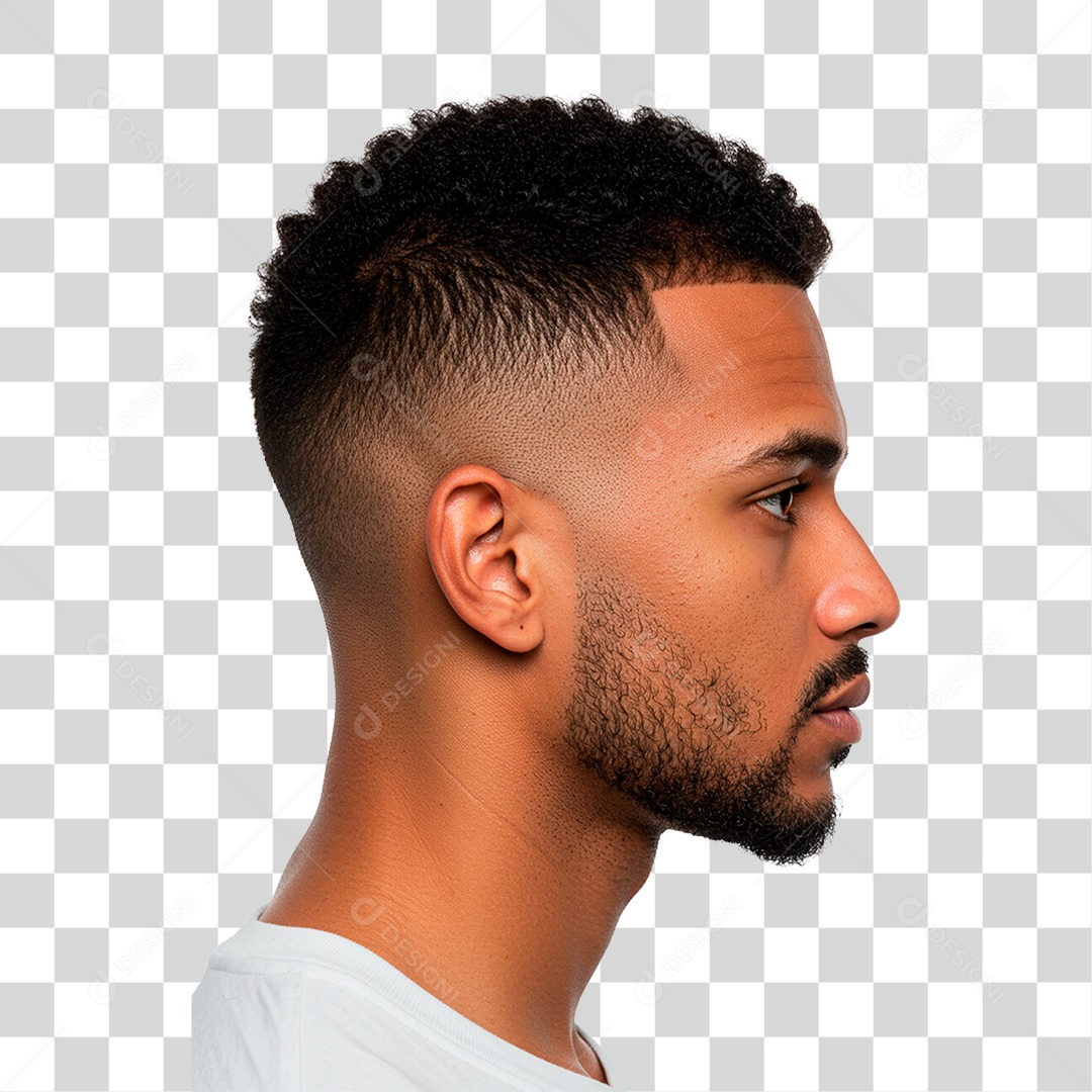 Homem de Lado Corte Low Fade PNG Transparente