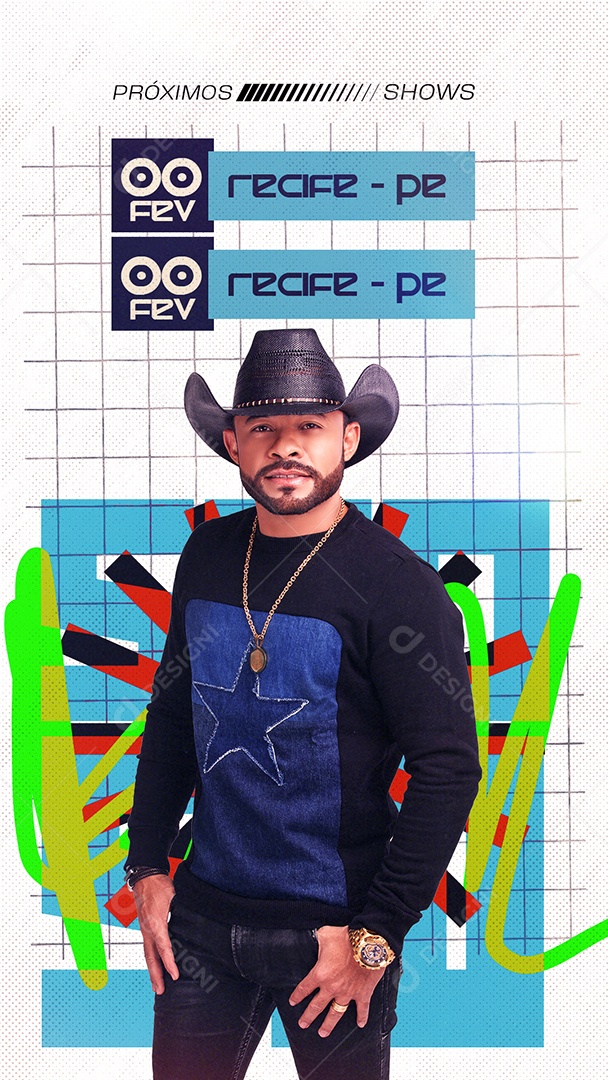 Story Flyer Póximos Shows Buscapé Recife-PE Social Media PSD Editável