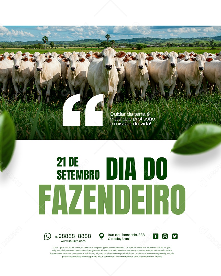 Dia Do Fazendeiro 21 De Setembro Social Media PSD Editável