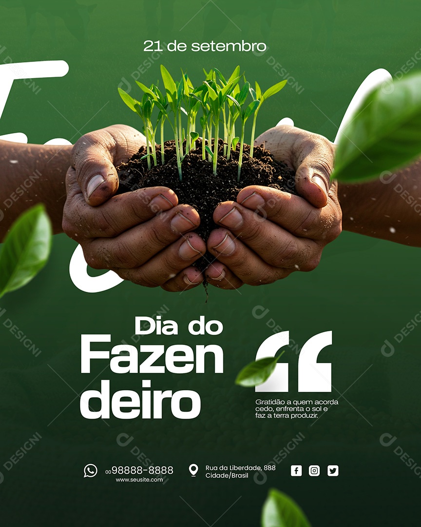 Dia Do Fazendeiro 21 De Setembro Social Media PSD Editável