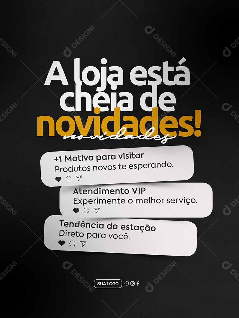 A Loja Cheia de Novidades Social Media PSD Editável