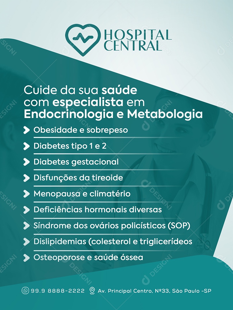 Atendimento Médico Sociais Media PSD Editável