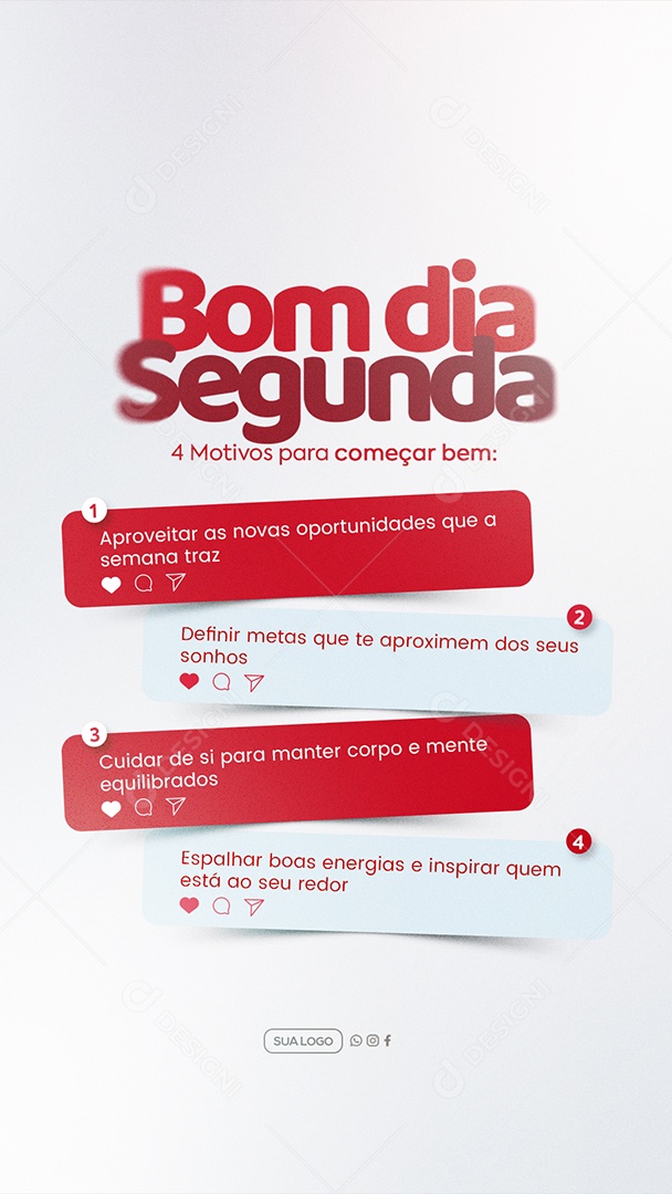 Story Bom Dia Segunda Feira Social Media PSD Editável