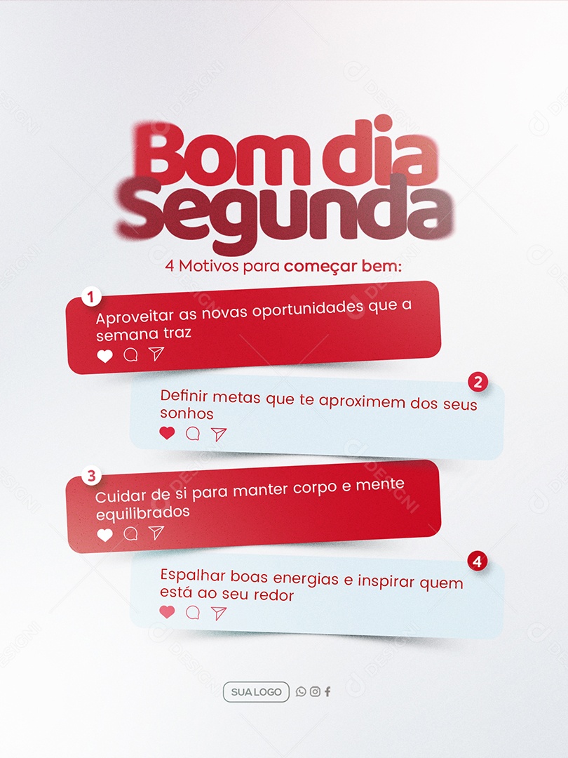 Bom Dia Segunda Feira Social Media PSD Editável