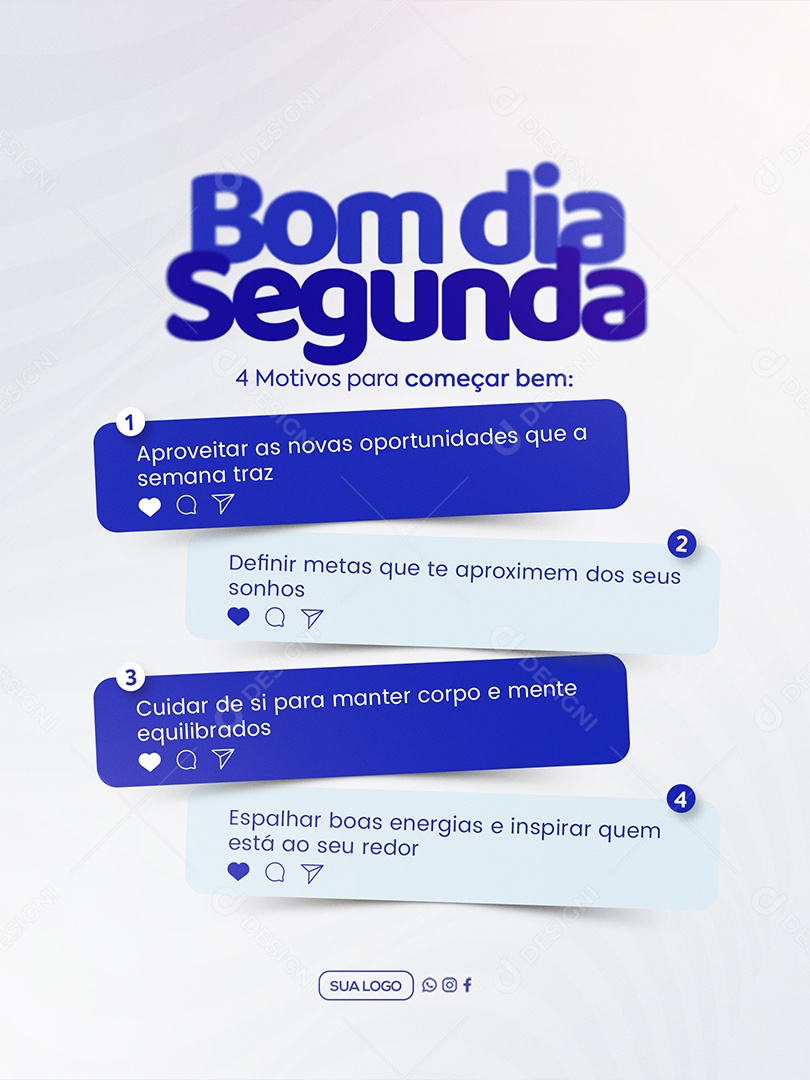 Bom Dia Segunda Feira Social Media PSD Editável