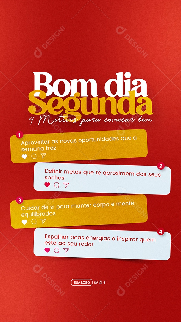 Story Bom Dia Segunda Feira Social Media PSD Editável