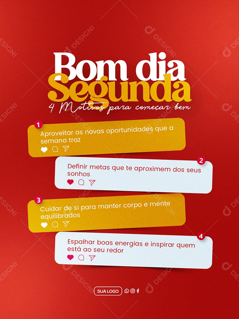 Bom Dia Segunda Feira Social Media PSD Editável