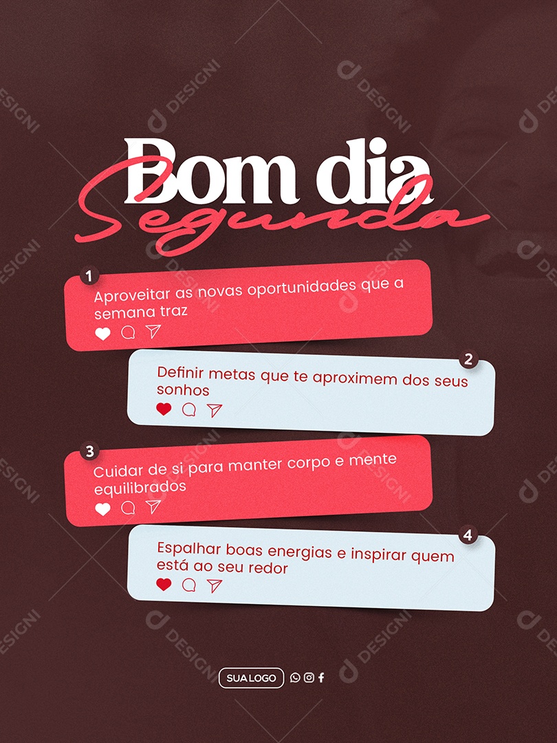 Bom Dia Segunda Feira Social Media PSD Editável