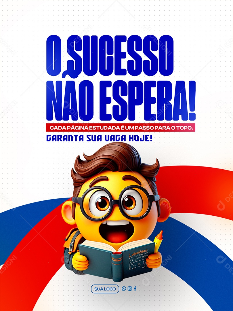 Cursinho O Sucesso não Espera Social Media PSD Editável