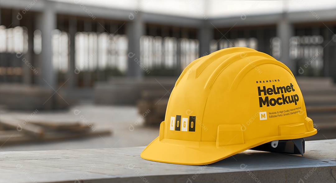Capacete de Construção PSD Editável Mockup