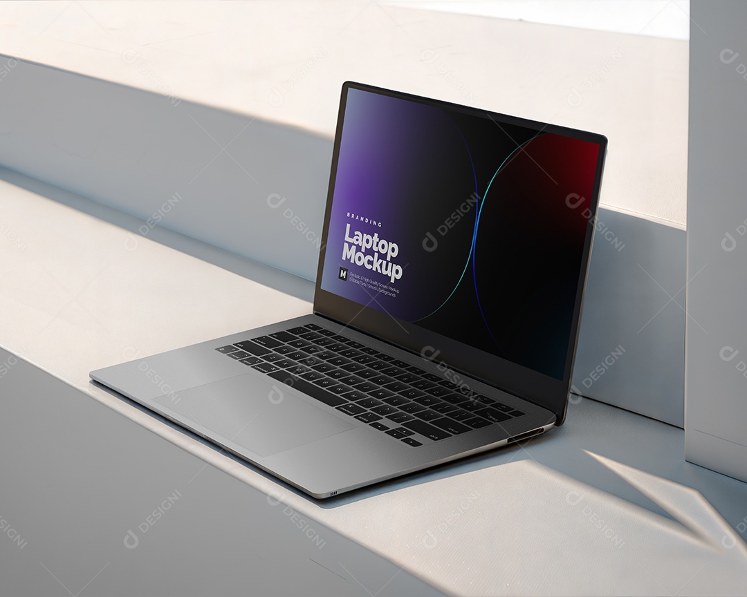 Mockup Computador Aberto PSD Editável