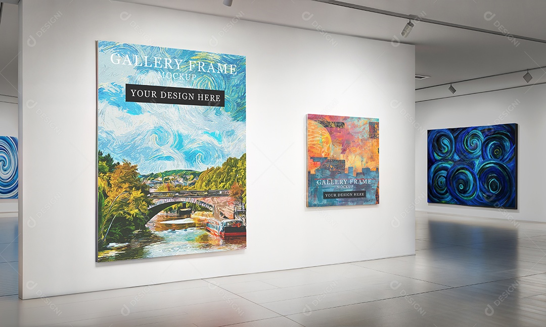 Mockup Galeria de Arte PSD Editável