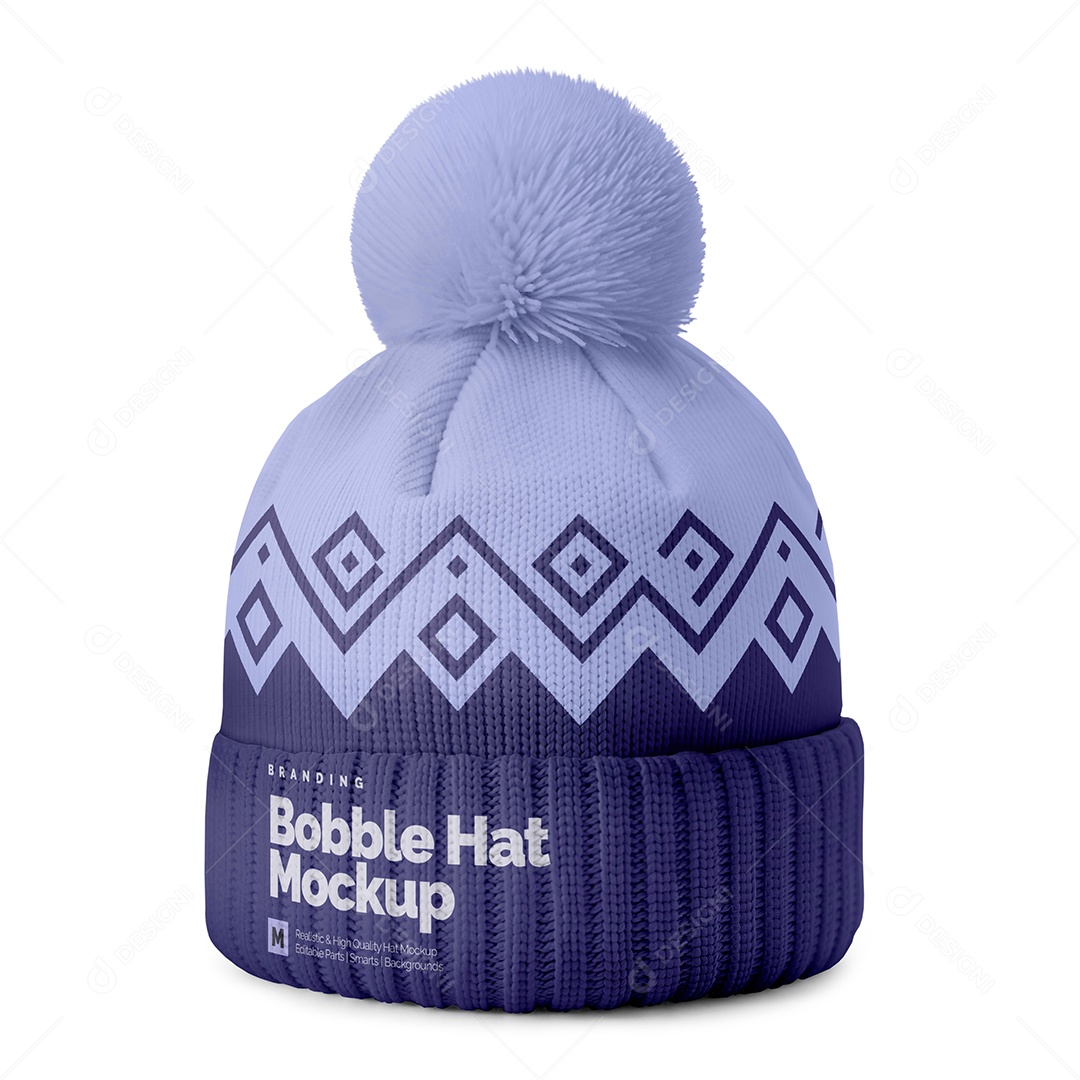 Gorro de Pompom PSD Editável Mockup