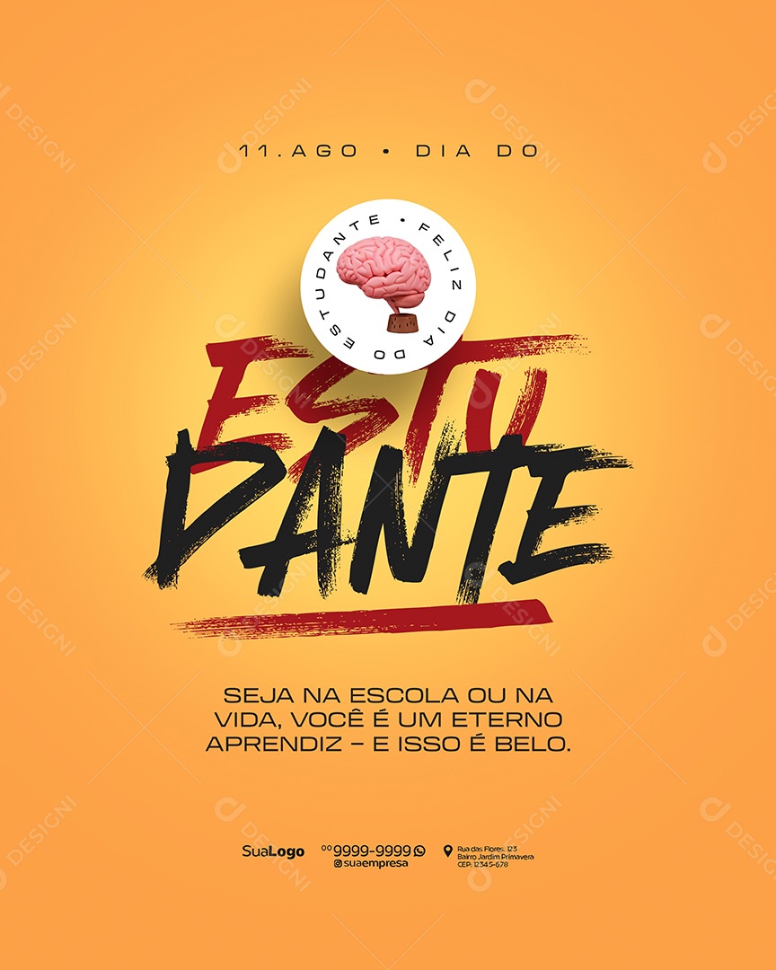 Dia Do Estudante 11 De Agosto Social Media PSD Editável