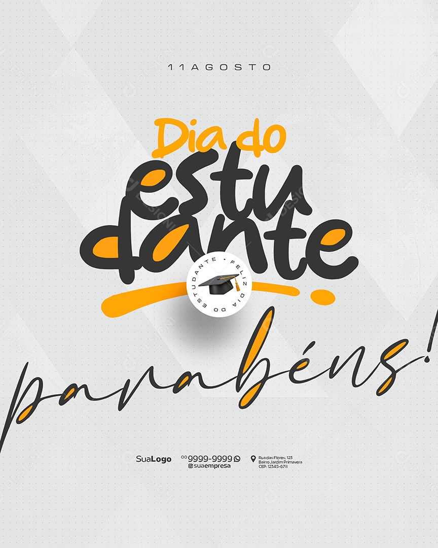 Dia Do Estudante 11 De Agosto Social Media PSD Editável