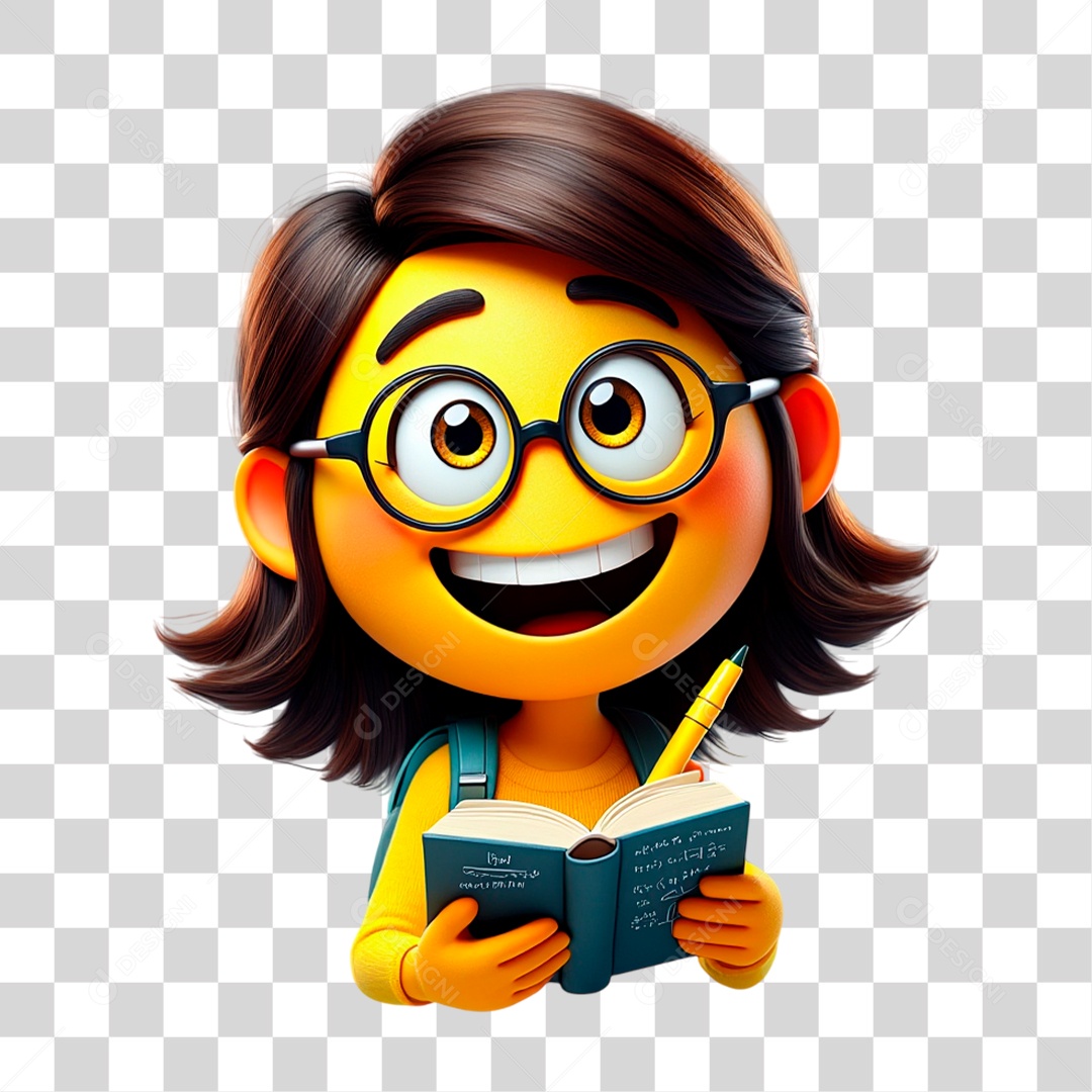 Emoji Estudante PNG Transparente
