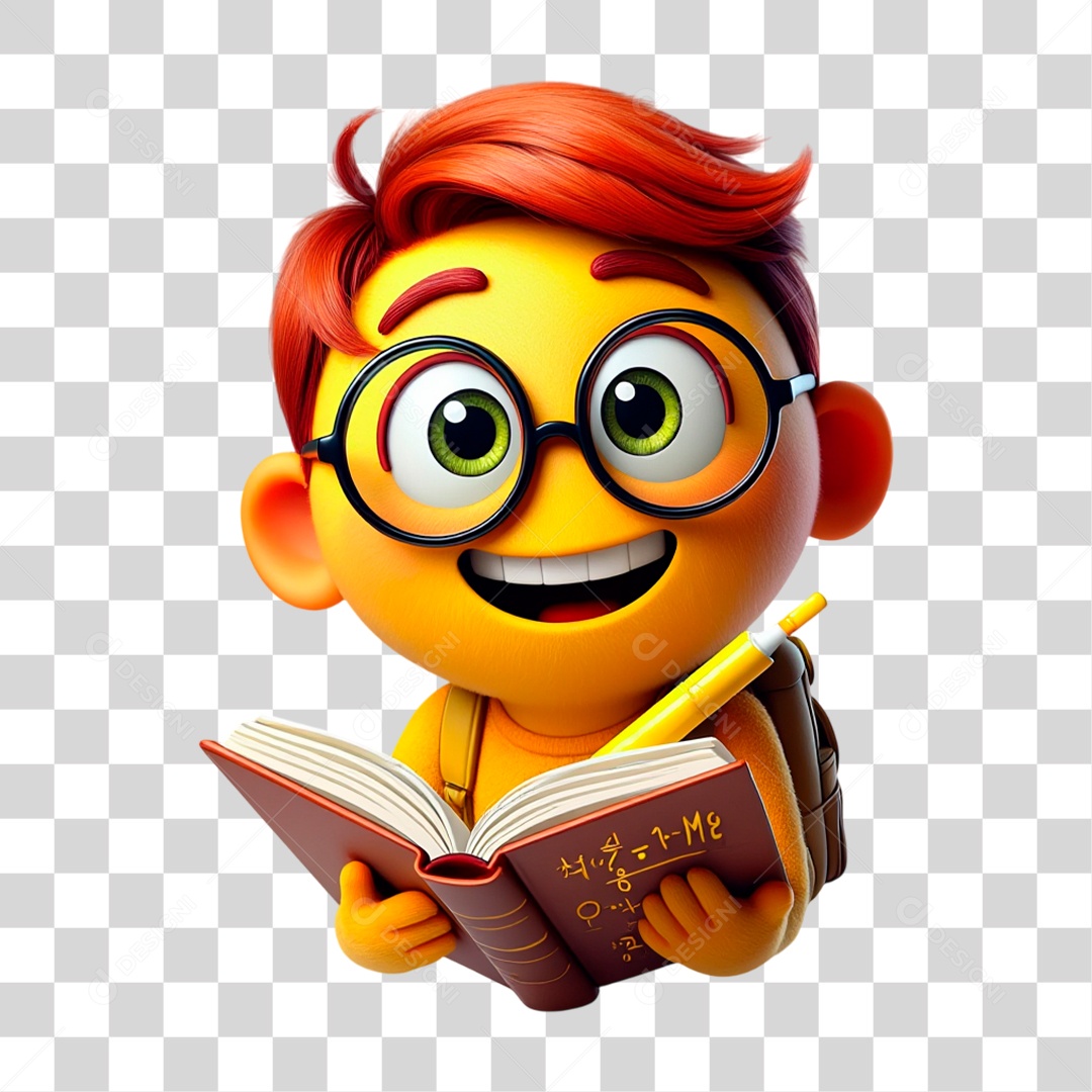 Emoji Estudante PNG Transparente
