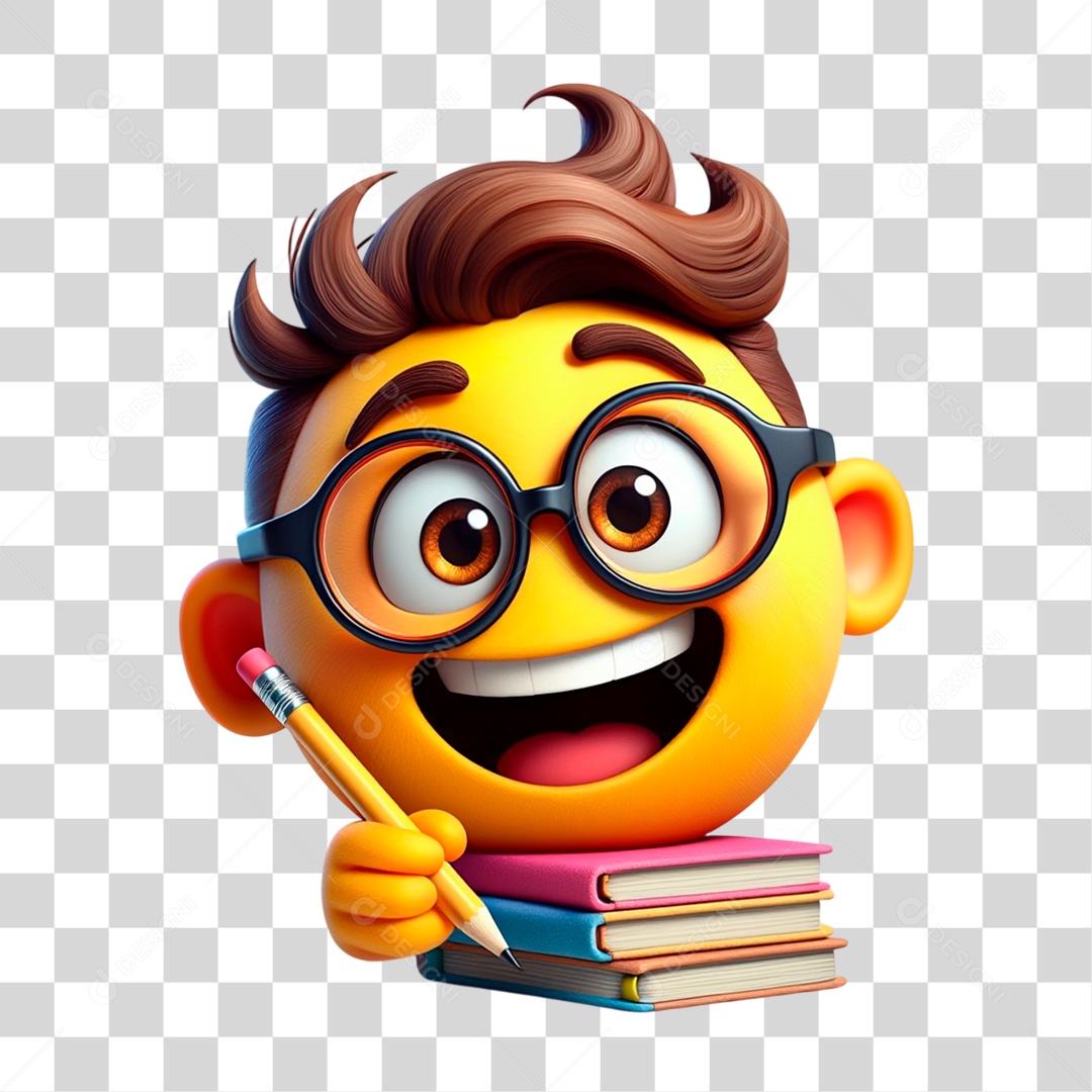 Emoji Estudante PNG Transparente