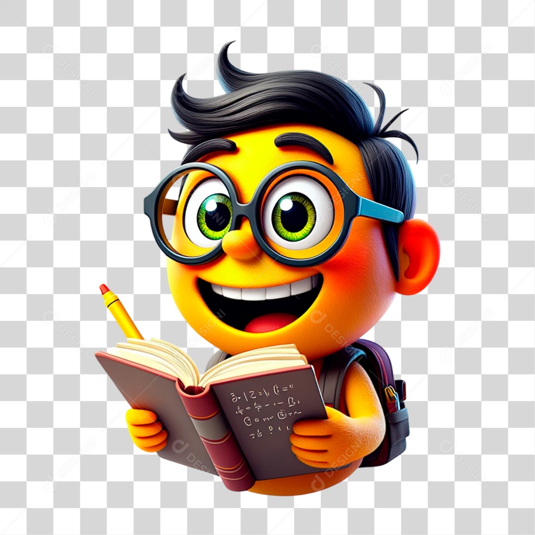 Emoji Estudante PNG Transparente