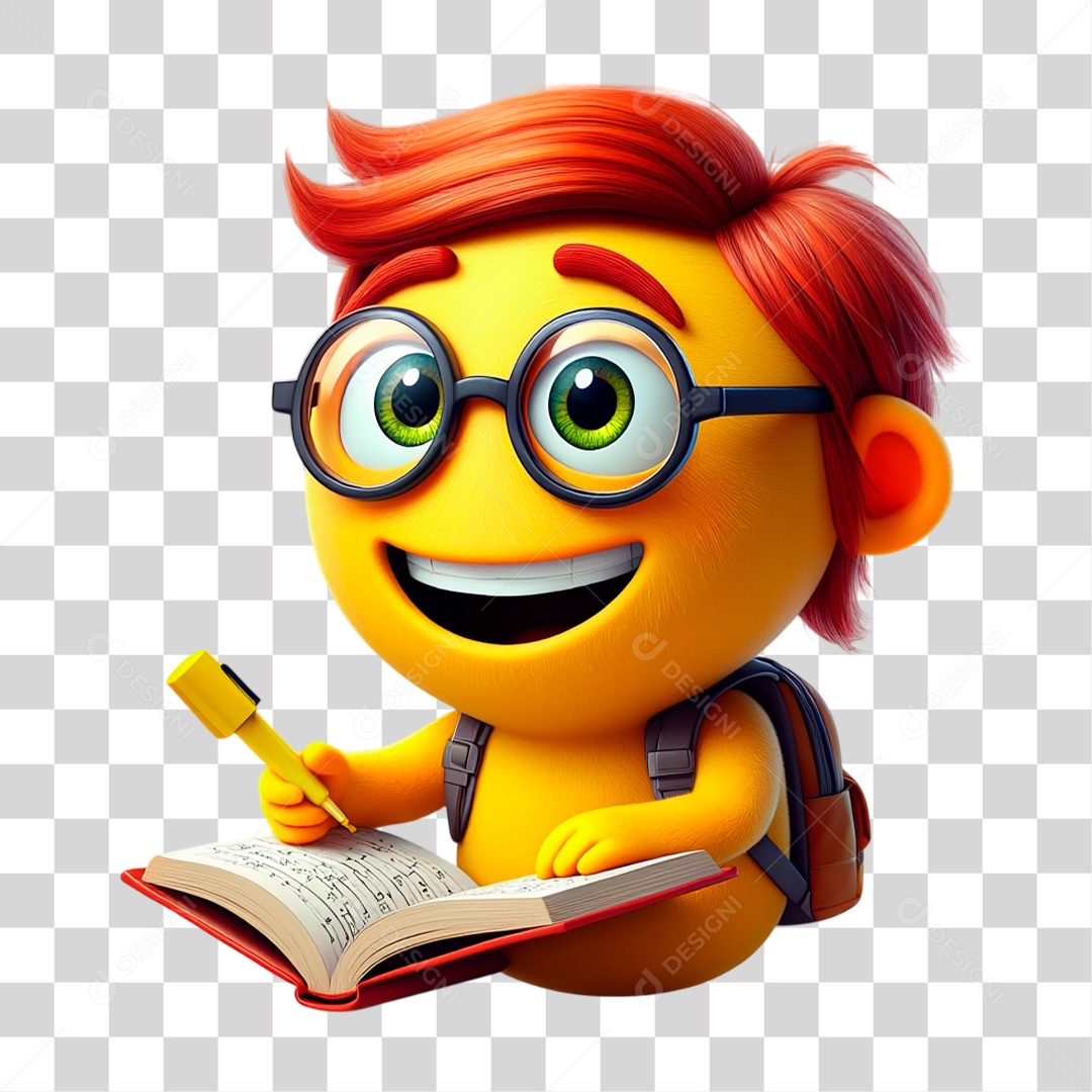 Emoji Estudante PNG Transparente