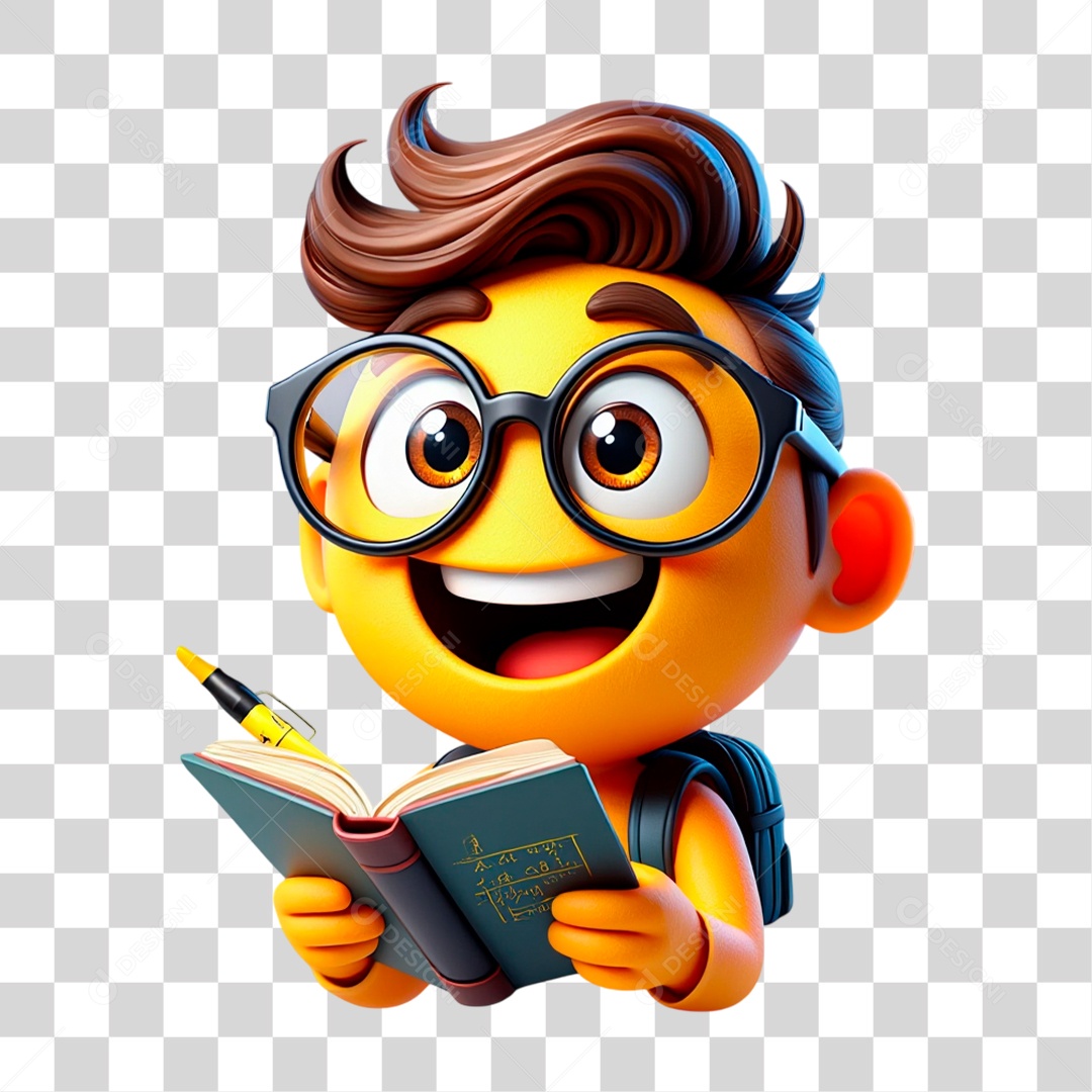 Emoji Estudante PNG Transparente
