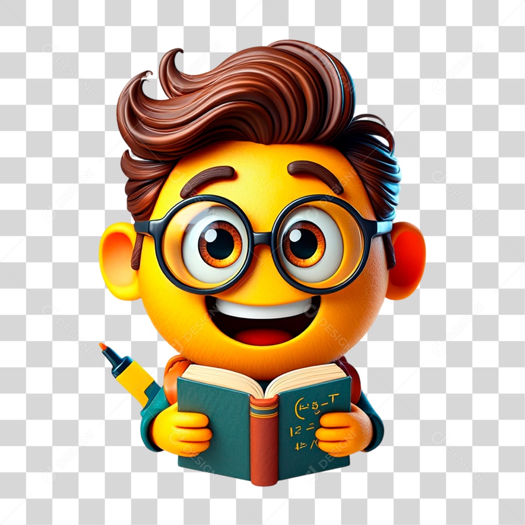 Emoji Estudante PNG Transparente