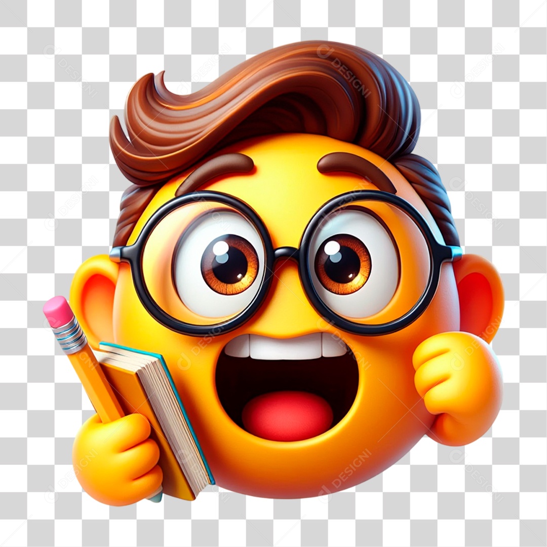 Emoji Estudante PNG Transparente