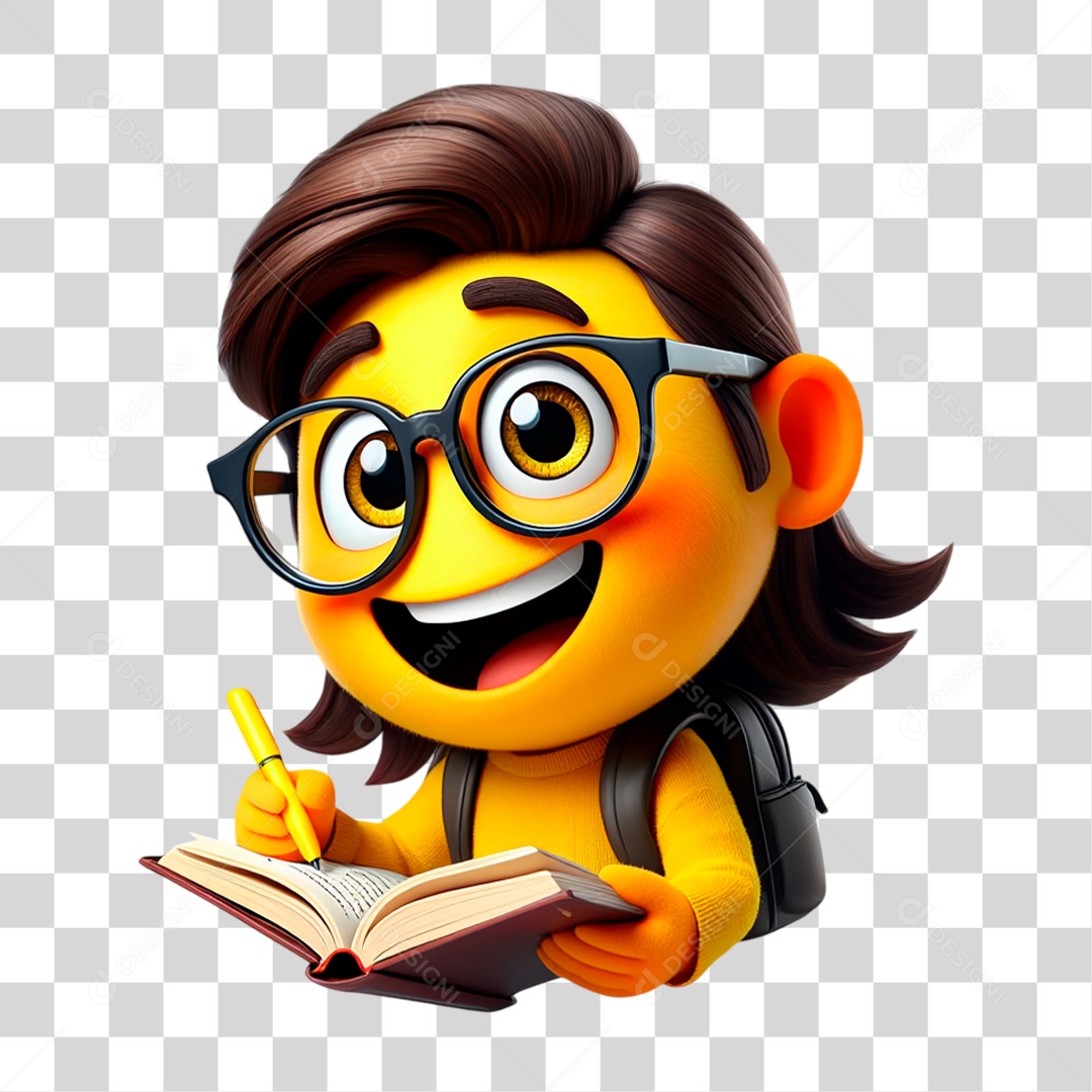 Emoji Estudante PNG Transparente